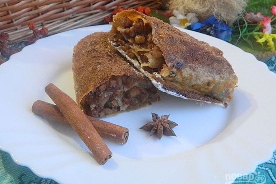 Рецепт богатого штруделя из лаваша