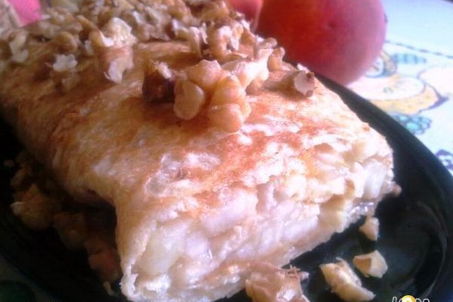 Рецепт быстрого штруделя из лаваша с грушей