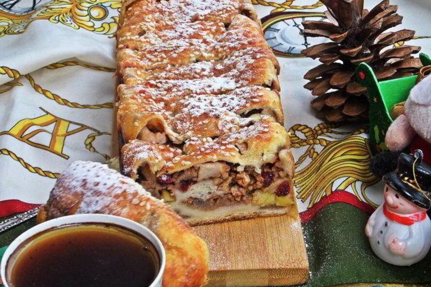 Рецепт штруделя с грушей и яблоками