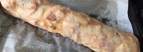 яблочно-сливовый штрудель с ванильным соусом. Шаг 11