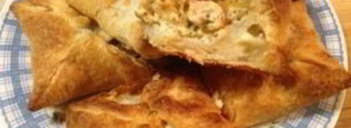 слоеные конвертики с лососем и брынзой. Шаг 9