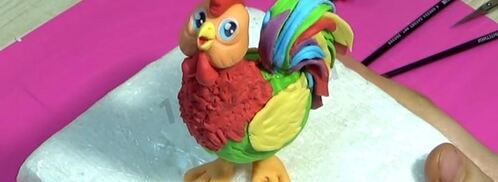 петух из мастики для торта. Шаг 13