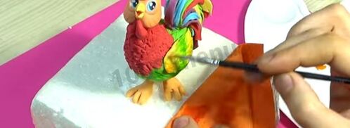 петух из мастики для торта. Шаг 14