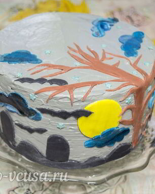 Тыквенный торт с творожным кремом на Хэллоуин