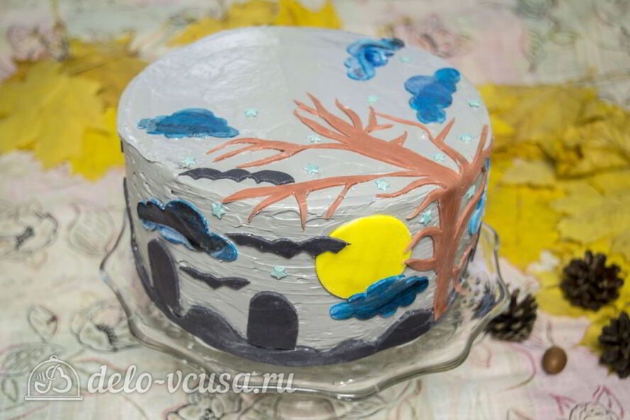 Рецепт тыквенного торта с творожным кремом на хэллоуин