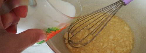 мягкие вафли с яблоком и курагой. Шаг 3