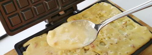 мягкие вафли с яблоком и курагой. Шаг 5