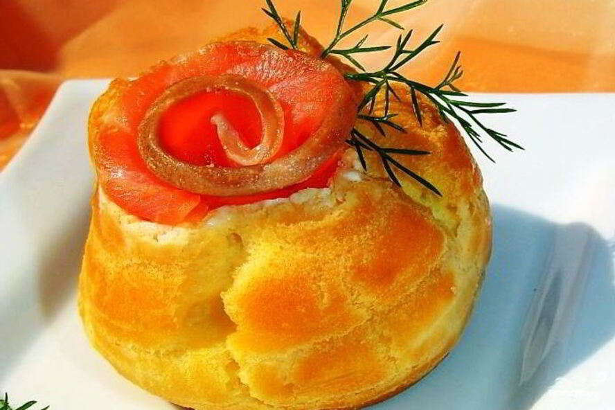 Рецепт профитролей с красной рыбой