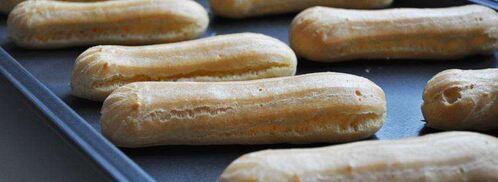 шоколадные пирожные эклеры с заварным кремом. Шаг 11