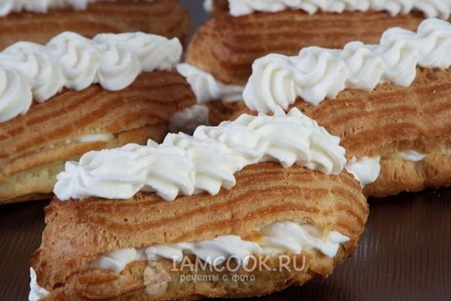 Рецепт эклеров со сливками