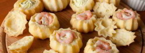 закусочные профитроли со сливочным кремом и креветками. Шаг 7