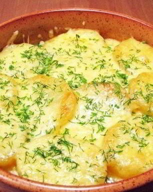 Картофельная запеканка с грибами и сыром