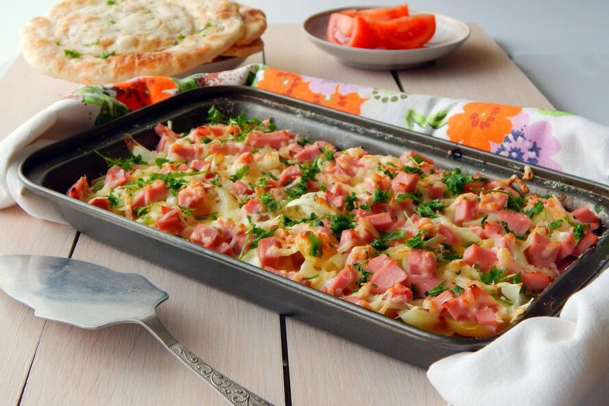 Рецепт картофельной запеканки с колбасой