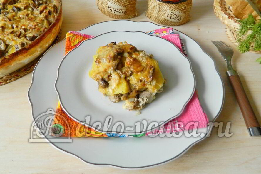 Рецепт картофельной запеканки с мясом и грибами