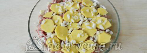 картофельная запеканка с мясом и грибами. Шаг 4