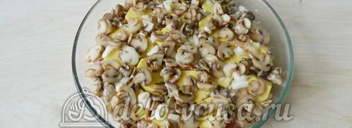 картофельная запеканка с мясом и грибами. Шаг 5