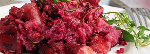 перлово-свекольная запеканка с колбасками гриль. Шаг 5