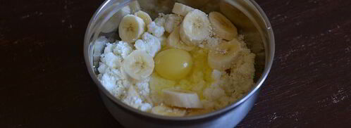 творожная запеканка с бананом. Шаг 4