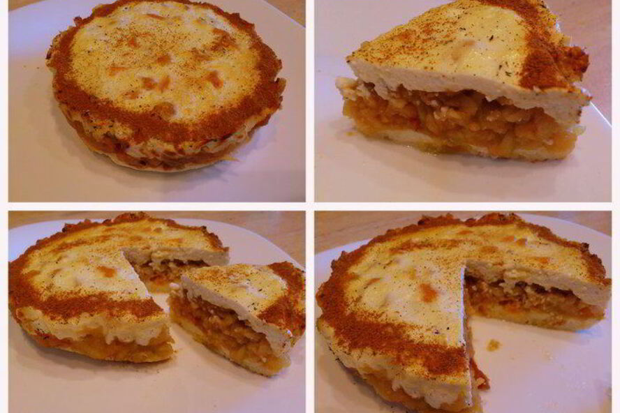 Рецепт творожной запеканки с яблочной начинкой