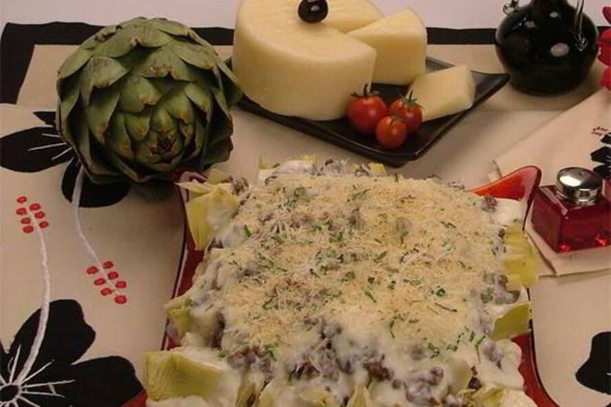 Рецепт запеканки из артишоков с бараниной