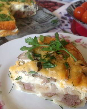 Запеканка из пельменей