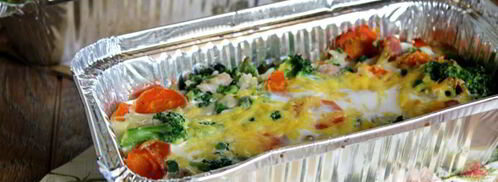 запеканка из риса и овощей с нежной копчено-вареной грудинкой. Шаг 8