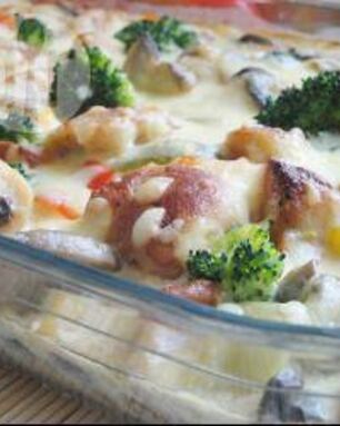 Запеканка с курицей и овощами