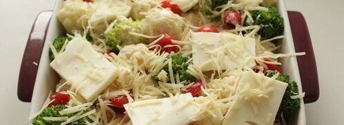 запеканка с тефтелями, брокколи и цветной капустой. Шаг 6