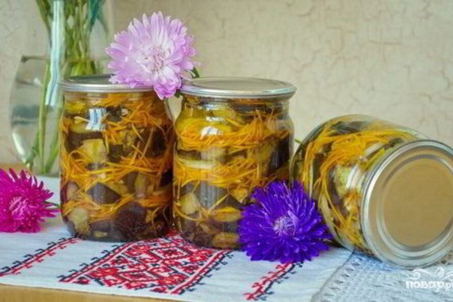 Рецепт баклажанов с морковкой и луком на зиму