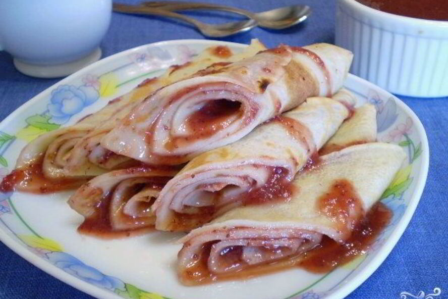 Рецепт блинчиков с джемом