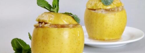 запеченные яблоки с бананом и абрикосовым джемом. Шаг 4