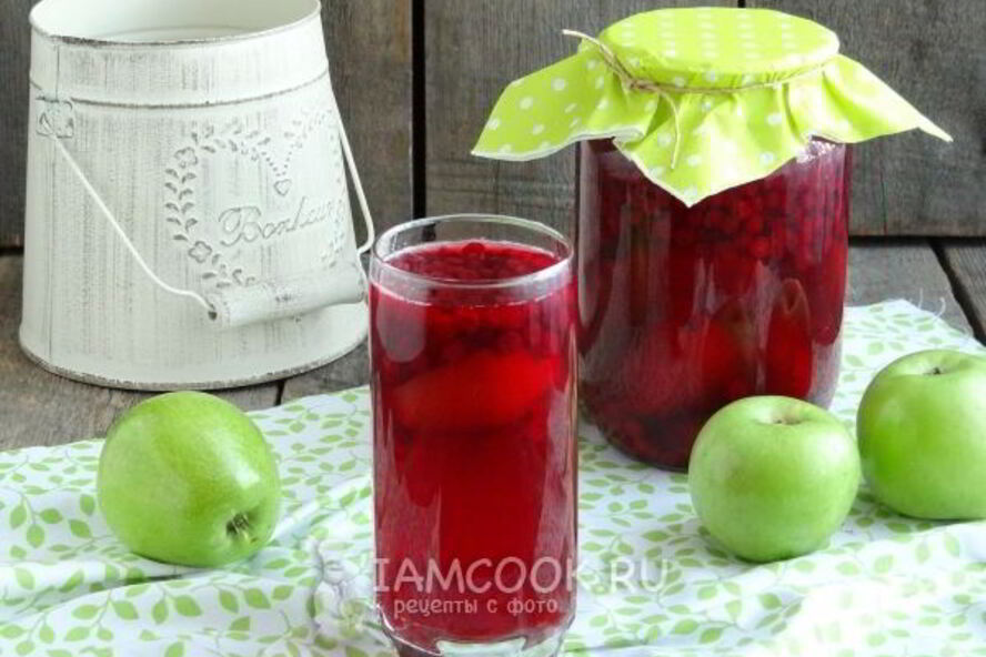 Рецепт компота из брусники с яблоками на зиму
