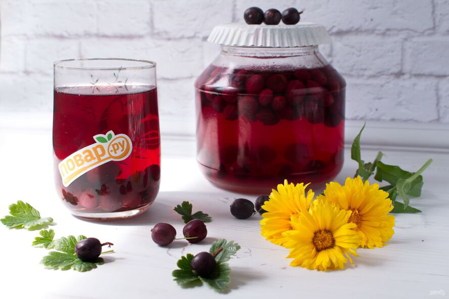 Рецепт компота из красного крыжовника