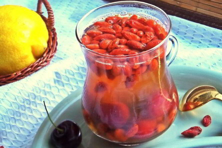 Рецепт вишнева-яблочного компот