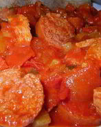 Лечо по-венгерски с копченой колбасой