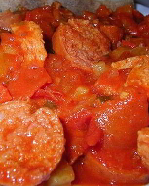 Лечо по-венгерски с копченой колбасой