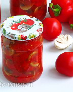 Лечо с грибами на зиму