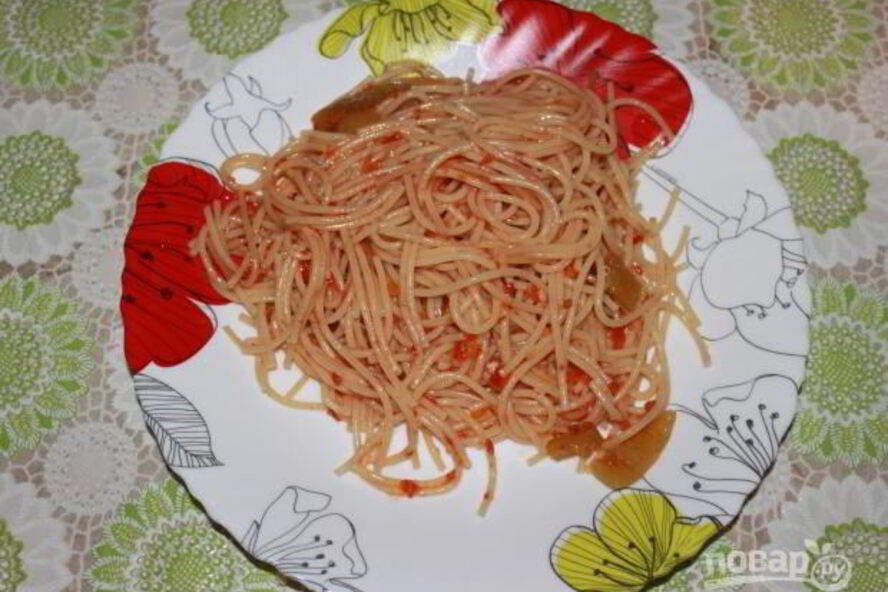 Рецепт макарон с лечо