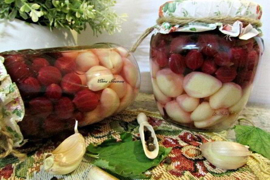 Рецепт чеснока, маринованного с крыжовником