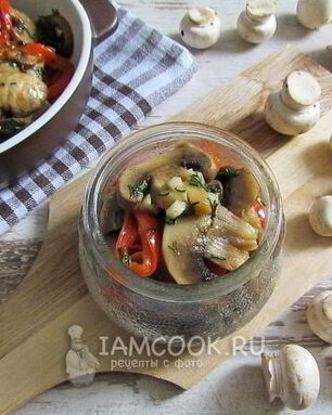 Маринованные шампиньоны со сладким перцем