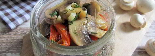 маринованные шампиньоны со сладким перцем. Шаг 10