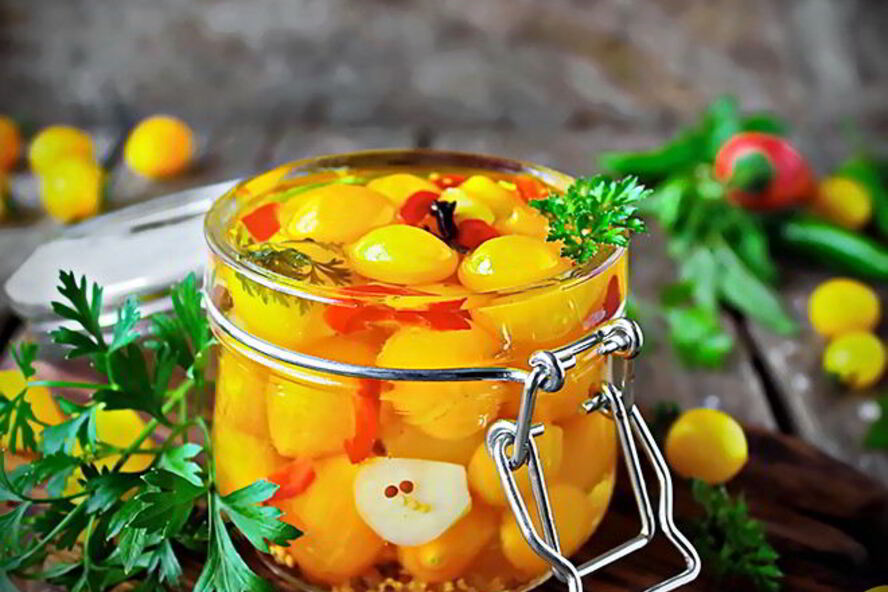 Рецепт маринованных желтых черри