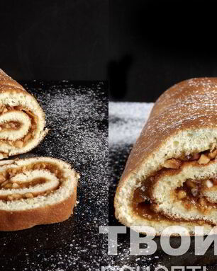 Рулет с повидлом и арахисом