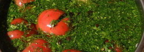 малосольные помидоры с зеленью. Шаг 9