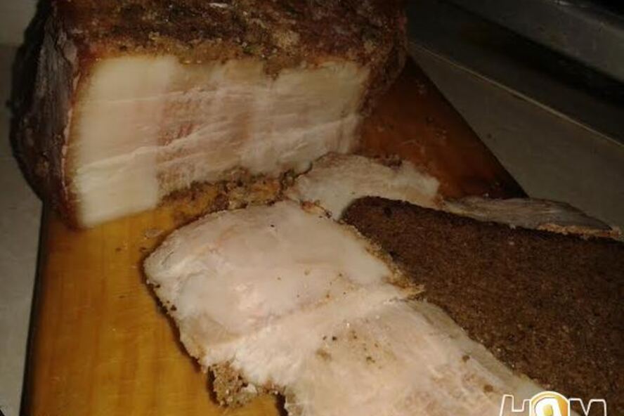 Рецепт сала в луковой шелухе