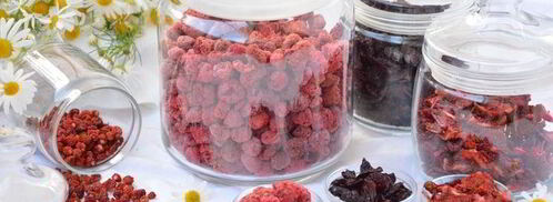 сушеные клубника, земляника, вишня и малина. Шаг 13