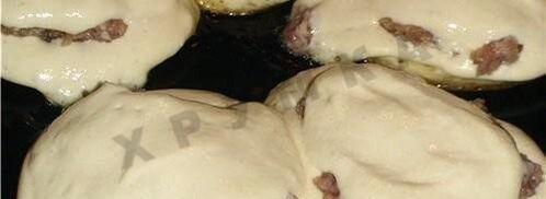 быстрые ленивые беляши на кефире с фаршем. Шаг 3