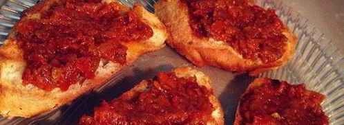 брускетта с баклажанами, мятой и топпингом. Шаг 7