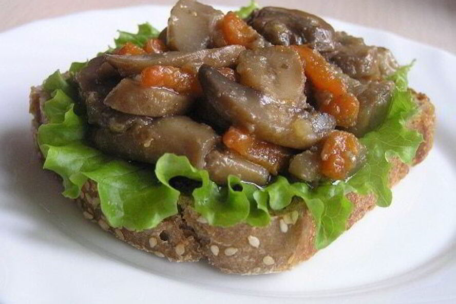 Рецепт брускетты с грибами