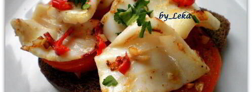 брускетта с кальмарами и чили. Шаг 8